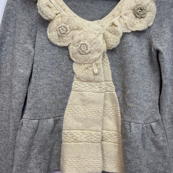Anthropologie Field Flower Cardigan gray/ivory - Picture 4 of 5